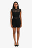 Maje Black Lace Trimmed Romper Size 36