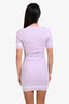 Pre-loved Chanel™ 2022 Purple Ribbed Knit Midi Dress with Belt Size 40