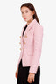Balmain Pink Wool Double Breasted Blazer Size 34