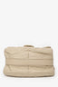 Sac à rabat Chanel™ d’occasion 2009 2010 en cuir crème matelassé froissé
