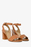 Stuart Weitzman Brown Leather Block Sandals Size 6