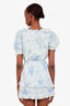 LoveShackFancy Blue/White Cotton Ruffled Mini Dress Size XS
