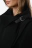 Hermès Black Cashmere Double Face Midi Coat Size 36