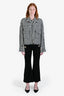 Balmain Black Gold Button Detail Wide Leg Trousers Size 34