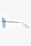 Dolce & Gabbana Blue Translucent Oversized Square Sunglasses