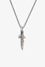 David Yurman Sterling Silver, 18K Yellow Gold, Black Diamonds 'Waves Dagger Amulet' Necklace
