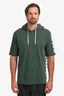 Balmain Green Cotton Logo Short Sleeve Hoodie Size XS Men's