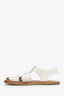 The Row White Woven Leather 'Fisherman' Sandals Size 37.5