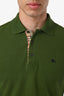 Burberry Green Cotton Long Sleeve Polo Shirt Size S