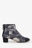Pre-loved Chanel™ Multicolour Suede Graffiti Logo CC Cap Toe Ankle Boots Size 38