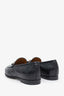Gucci Black Leather Jordaan GG Embossed Loafers Size 37