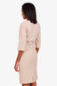 Pre-loved Chanel™ 2014 Beige Metallic Tweed Jacket with Sleeveless Midi Dress Set Size 34