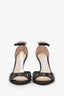 Jimmy Choo Black Mesh Beaded Detail Open Toe Heels Size 39