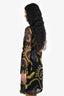 Moschino Black/Yellow Silk Happy Face Graphic Sheer Button Down Dress