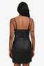 Alexander Wang Black Lambskin Cami Tank Mini Dress Size 6