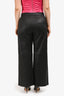 Rosetta Getty Black Lambskin Wide-Leg Pants Size 12