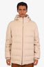 Loro Piana Cream Virgin Wool Cashmere Zip Up Winter Jacket Size XL Mens