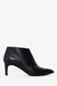 Hermès Black Leather Pointed Ankle Boots Size 35.5