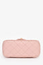Pre-loved Chanel™ 2023 Light Pink Lambskin Leather Mini Sweet Camellia Flap Bag