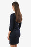 Alice and Olivia Navy Blue Knit 3/4 Sleeve Shift Dress Size 4