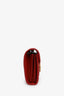 Gucci Red Leather GG Marmont Mini Wallet on Chain