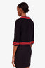 Gucci Black Tweed Knit Contrast Trim Cardigan Size 38