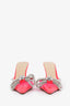 Mach & Mach Pink Double Bow Crystal-Embellished PVC Heels Size 40