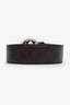 Gucci Brown Leather Interlocking GG Logo Belt Size 85
