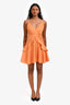 Sandro Orange Viscose Giselle Ruffle Trim Mini Dress Size 36