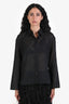 Victoria by Victoria Beckham Black Wool Blend Semi Sheer Button Down Size 6 US