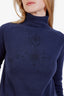 Christian Dior Navy Cashmere Turtle Neck Sweater Size 6