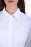 Max Mara White Cotton Button Down Sleeve Shirt Size 6