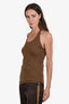 Helmut Lang Brown Halter Ruched Top Size S