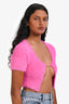 Jacquemus Pink La Maille Neve Cropped Cardigan Size 34