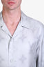 Louis Vuitton Light Blue Silk Monogram Button Down Shirt Size L Mens