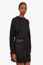 Fendi Black Cotton Long Sleeve Mini Dress with Waist Belt Size L