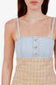 Sandro Blue/Yellow Denim Tweed Mina Chambray Mini Dress Size 36