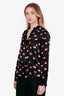 L'Agence Black Silk Lip Print Tyler Blouse Size S