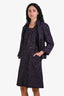 Pre-loved Chanel™ 2008 Purple Glitter Tweed Midi Dress Blazer Set Size 40