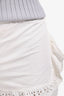 Miu Miu White Cotton Eyelet Mini Shorts Size 38