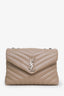 Saint Laurent Beige Leather Toy Puffer Loulou Shoulder Bag