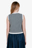 Veronica Beard White/Black Striped Sweater Vest Size M
