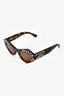 Emilio Pucci Tortoise Acetate Crystal Embellished Cat Eye Sunglasses