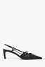 Pre-loved Chanel™ Black Patent Leather Camellia Detail Slingback Heels Size 39
