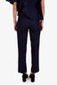 Gucci Navy Wool GG Logo Straight Leg Pants Size 38