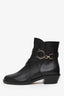 Salvatore Ferragamo Black Leather Gancini Buckle 'Shadi' Ankle Boots Size 6