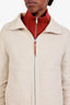 Hermès 2020 Beige Cashmere Zip Front Knit Coat Size 36