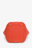 Hermès 2021 Orange Clemence Leather PHW 'Picotin Lock 18' Top Handle Bag with Twilly