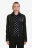 Saint Laurent 2012 Black Leather Canvas Zip Jacket Size 44