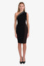 Victoria Beckham Black/Brown One-Shoulder Midi Dress Size 6